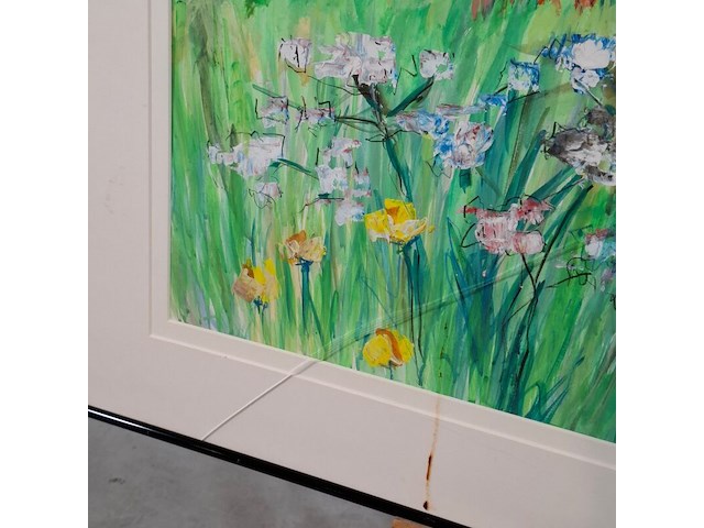 Acryl op doek, maya wildevuur, bloemenveld, 1999 - afbeelding 6 van  10