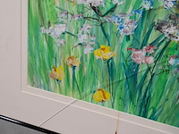 Acryl op doek, maya wildevuur, bloemenveld, 1999 - afbeelding 6 van  10