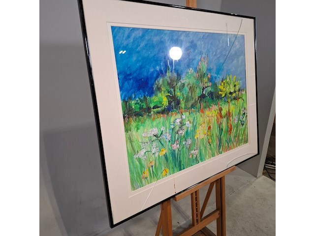 Acryl op doek, maya wildevuur, bloemenveld, 1999 - afbeelding 8 van  10