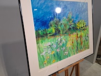 Acryl op doek, maya wildevuur, bloemenveld, 1999 - afbeelding 8 van  10