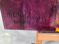 Acryl op doek, maya wildevuur, herero vrouw, 1998 - afbeelding 3 van  8
