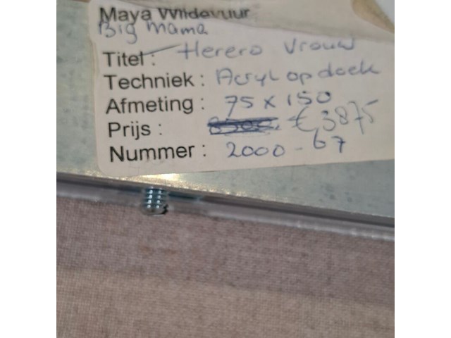 Acryl op doek, maya wildevuur, herero vrouw, 1998 - afbeelding 8 van  8