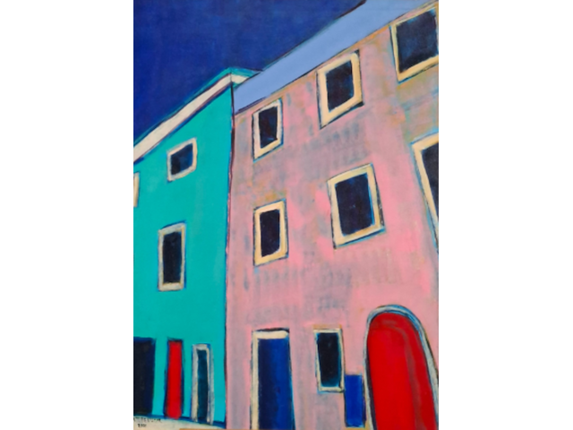 Acryl op doek, maya wildevuur, isla di giglio - afbeelding 1 van  8