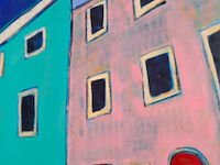 Acryl op doek, maya wildevuur, isla di giglio