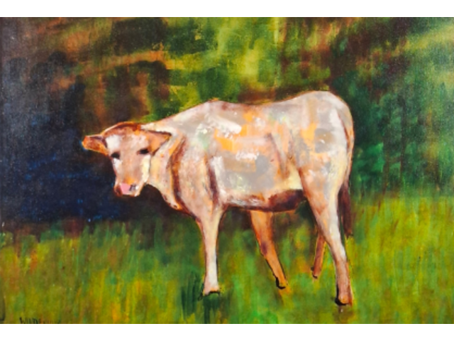 Acryl op doek, maya wildevuur, kalfje - afbeelding 1 van  8