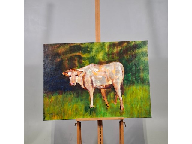 Acryl op doek, maya wildevuur, kalfje - afbeelding 2 van  8