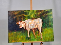 Acryl op doek, maya wildevuur, kalfje - afbeelding 2 van  8
