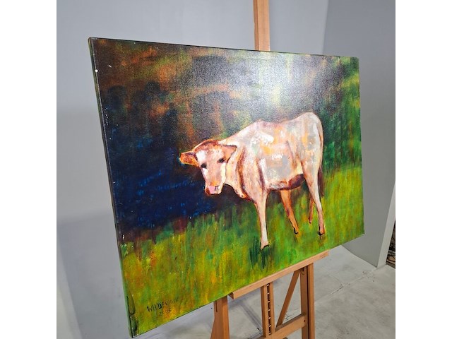 Acryl op doek, maya wildevuur, kalfje - afbeelding 4 van  8
