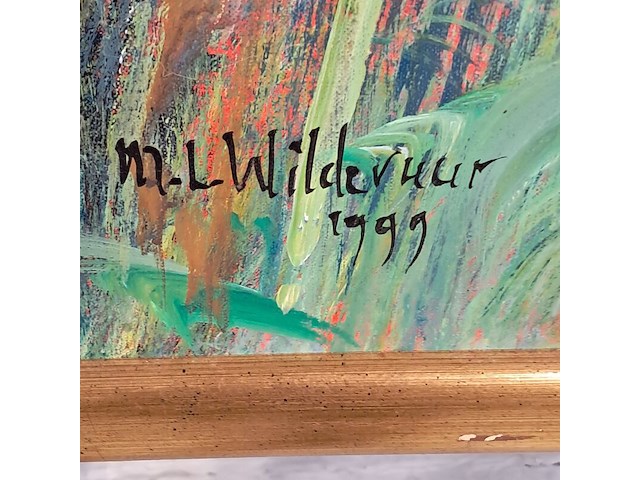 Acryl op doek, maya wildevuur, landschap, 2000 - afbeelding 3 van  8