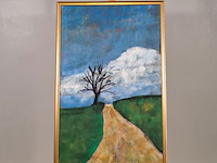 Acryl op doek, maya wildevuur, landschap, 2001 - afbeelding 2 van  8