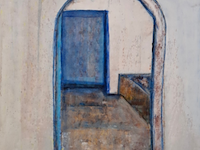 Acryl op doek, maya wildevuur, marokko