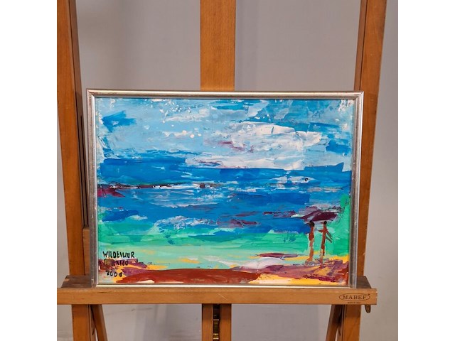 Acryl op doek, maya wildevuur, mexico, 1993 - afbeelding 2 van  8