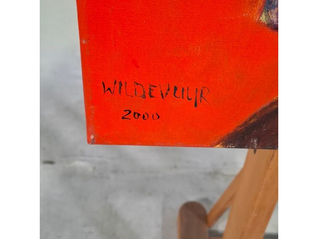 Acryl op doek, maya wildevuur, moeder en kind, 1999 - afbeelding 3 van  9