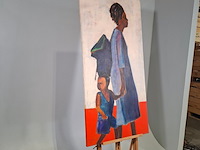 Acryl op doek, maya wildevuur, moeder en kind, 1999 - afbeelding 4 van  9