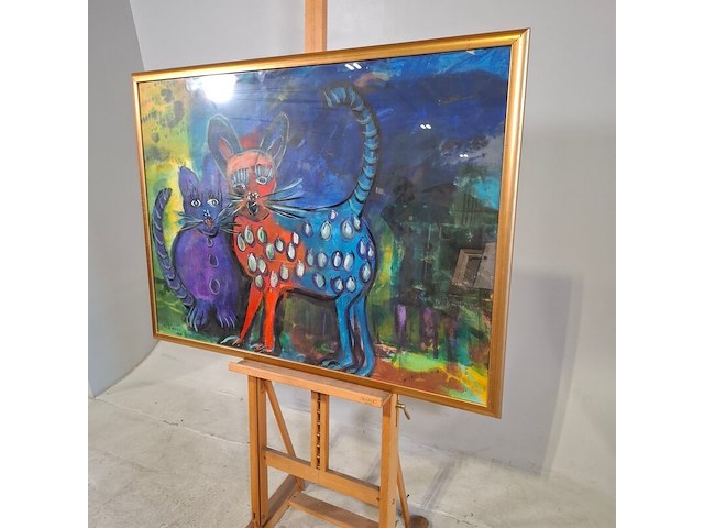Acryl op doek, maya wildevuur, poes, 1995 - afbeelding 4 van  8
