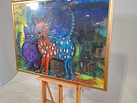 Acryl op doek, maya wildevuur, poes, 1995 - afbeelding 4 van  8