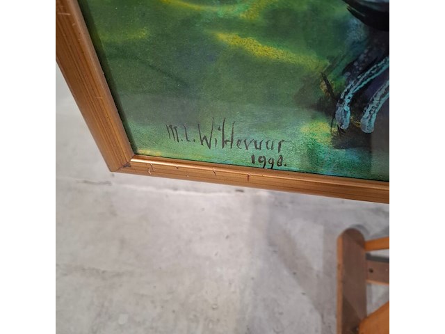 Acryl op doek, maya wildevuur, poes, 1995 - afbeelding 5 van  8