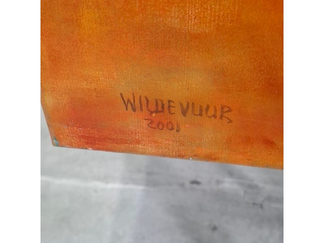 Acryl op doek, maya wildevuur, springbokje, 1994 - afbeelding 3 van  8