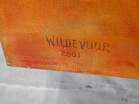 Acryl op doek, maya wildevuur, springbokje, 1994 - afbeelding 3 van  8