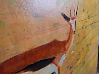 Acryl op doek, maya wildevuur, springbokje, 1994 - afbeelding 5 van  8