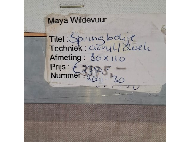 Acryl op doek, maya wildevuur, springbokje, 1994 - afbeelding 8 van  8
