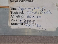 Acryl op doek, maya wildevuur, springbokje, 1994 - afbeelding 8 van  8