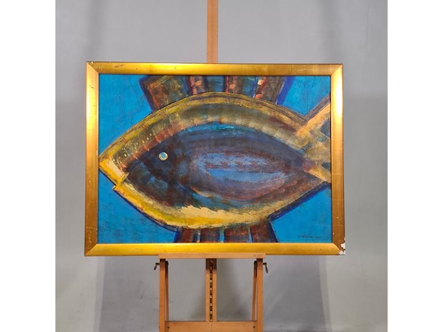 Acryl op doek, maya wildevuur, vis - afbeelding 2 van  9