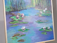 Acryl op doek, maya wildevuur, waterlelies, 2000 - afbeelding 6 van  7