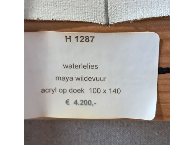 Acryl op doek, maya wildevuur, waterlelies, 2000 - afbeelding 7 van  7