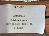 Acryl op doek, maya wildevuur, waterlelies, 2000 - afbeelding 7 van  7
