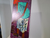 Acryl op doek, maya wildevuur, werkende vrouw, 1998 - afbeelding 5 van  8