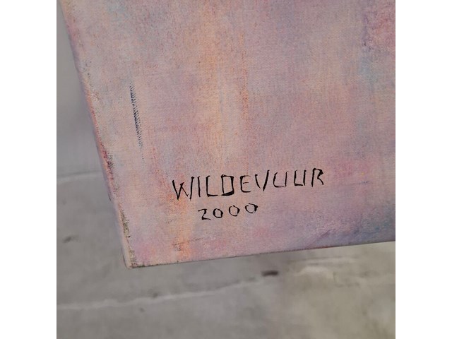 Acryl op doek, maya wildevuur, zuid-afrika, 1993 - afbeelding 3 van  7