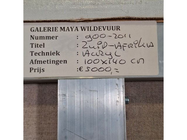 Acryl op doek, maya wildevuur, zuid-afrika, 1993 - afbeelding 7 van  7