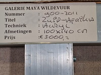 Acryl op doek, maya wildevuur, zuid-afrika, 1993 - afbeelding 7 van  7