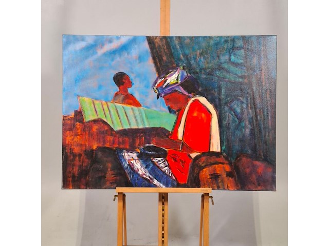 Acryl op doek, maya wildevuur, zuid-afrika - afbeelding 2 van  8