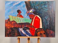 Acryl op doek, maya wildevuur, zuid-afrika - afbeelding 2 van  8