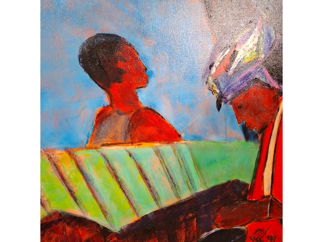 Acryl op doek, maya wildevuur, zuid-afrika - afbeelding 5 van  8
