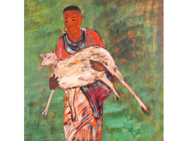 Acryl op doek, maya wildevuur - afbeelding 1 van  7