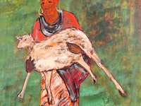 Acryl op doek, maya wildevuur