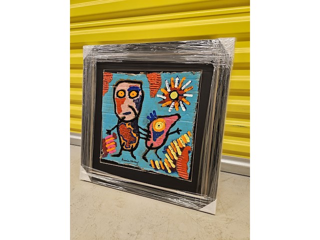 Acryl op gescheurd karton, tonnie voorn - afbeelding 1 van  3