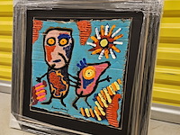 Acryl op gescheurd karton, tonnie voorn