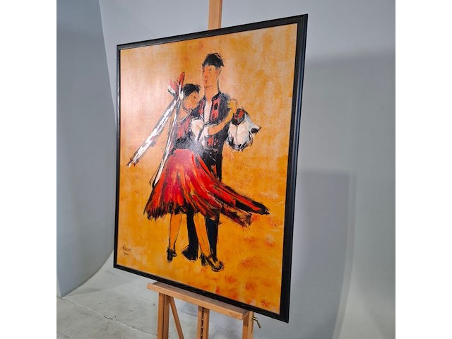 Acryl op papier, maya wildevuur, dansers / oproakeldais, 1997 - afbeelding 5 van  9