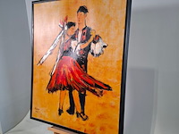 Acryl op papier, maya wildevuur, dansers / oproakeldais, 1997 - afbeelding 5 van  9