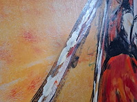 Acryl op papier, maya wildevuur, dansers / oproakeldais, 1997 - afbeelding 7 van  9