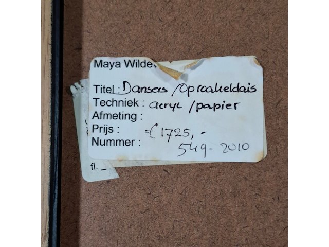 Acryl op papier, maya wildevuur, dansers / oproakeldais, 1997 - afbeelding 9 van  9