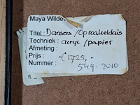 Acryl op papier, maya wildevuur, dansers / oproakeldais, 1997 - afbeelding 9 van  9