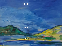 Acryl op papier, maya wildevuur, noorwegen, 1990