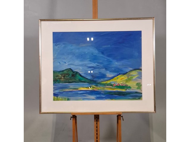 Acryl op papier, maya wildevuur, noorwegen, 1990 - afbeelding 2 van  8