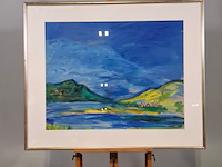 Acryl op papier, maya wildevuur, noorwegen, 1990 - afbeelding 2 van  8