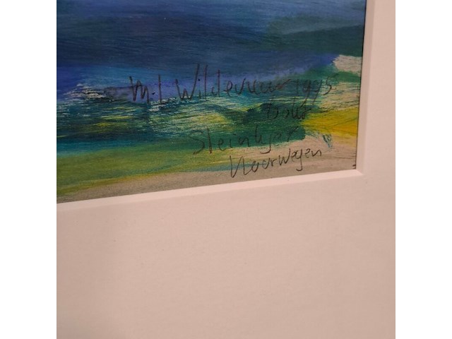Acryl op papier, maya wildevuur, noorwegen, 1990 - afbeelding 3 van  8
